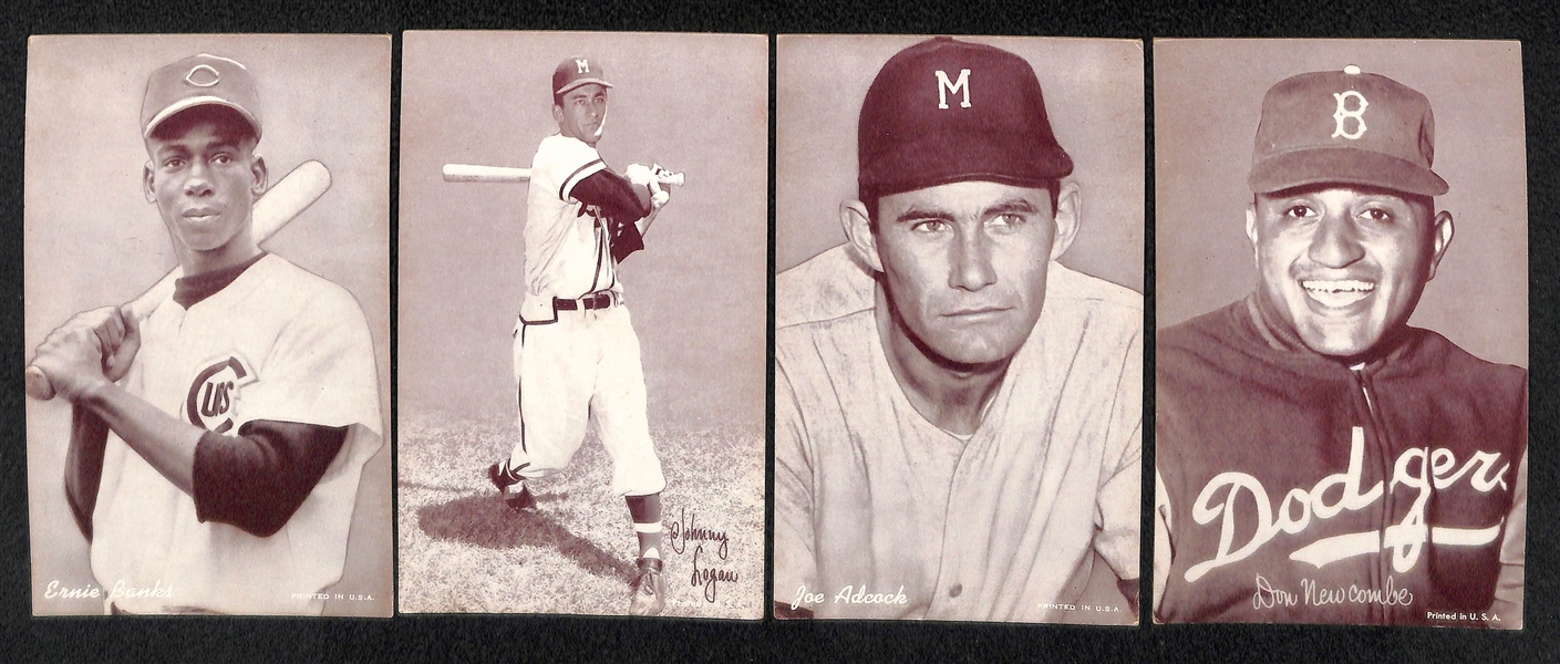Lot of 16 Baseball Exhibit Cards from 1947-1961 w. Willie Mays